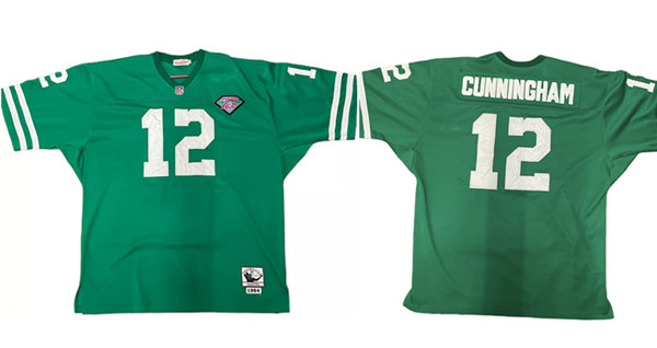 Men's Green Philadelphia Eagles #12 Randall Cunningham 1994 75th Anniversary Stitched Jersey